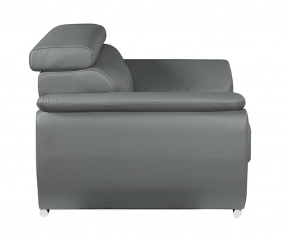 Carter Leather Chair and a Half – Gray
