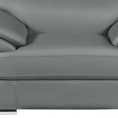 Carter Leather Chair and a Half – Gray