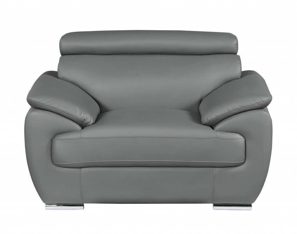 Carter Leather Chair and a Half – Gray