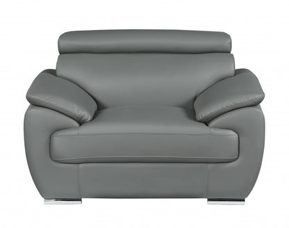 Carter Leather Chair and a Half – Gray