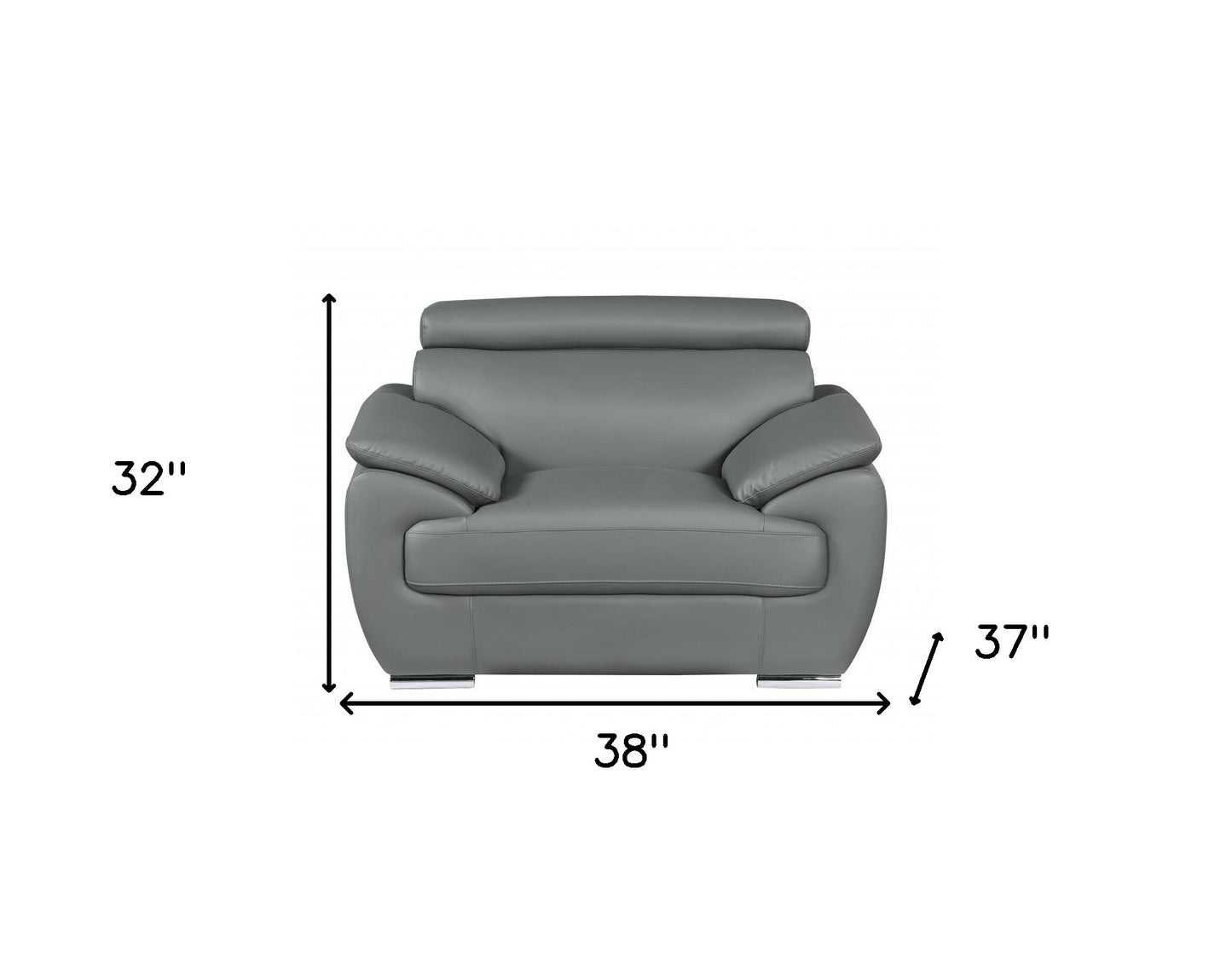 Carter Leather Chair and a Half – Gray