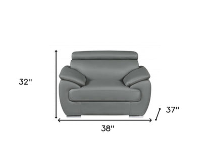 Carter Leather Chair and a Half – Gray