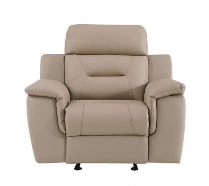 The Sandstone Vale – Beige Leather Match Recliner Chair