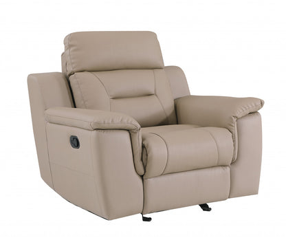 The Sandstone Vale – Beige Leather Match Recliner Chair