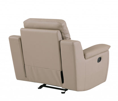 The Sandstone Vale – Beige Leather Match Recliner Chair