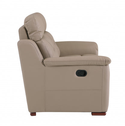 The Sandstone Vale – Beige Leather Match Recliner Chair