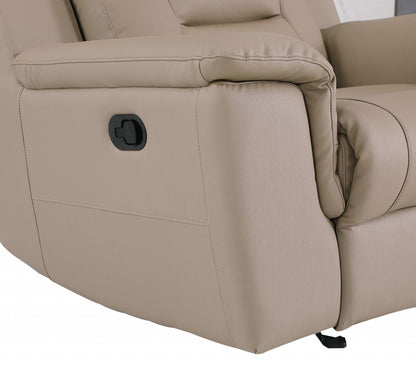 The Sandstone Vale – Beige Leather Match Recliner Chair