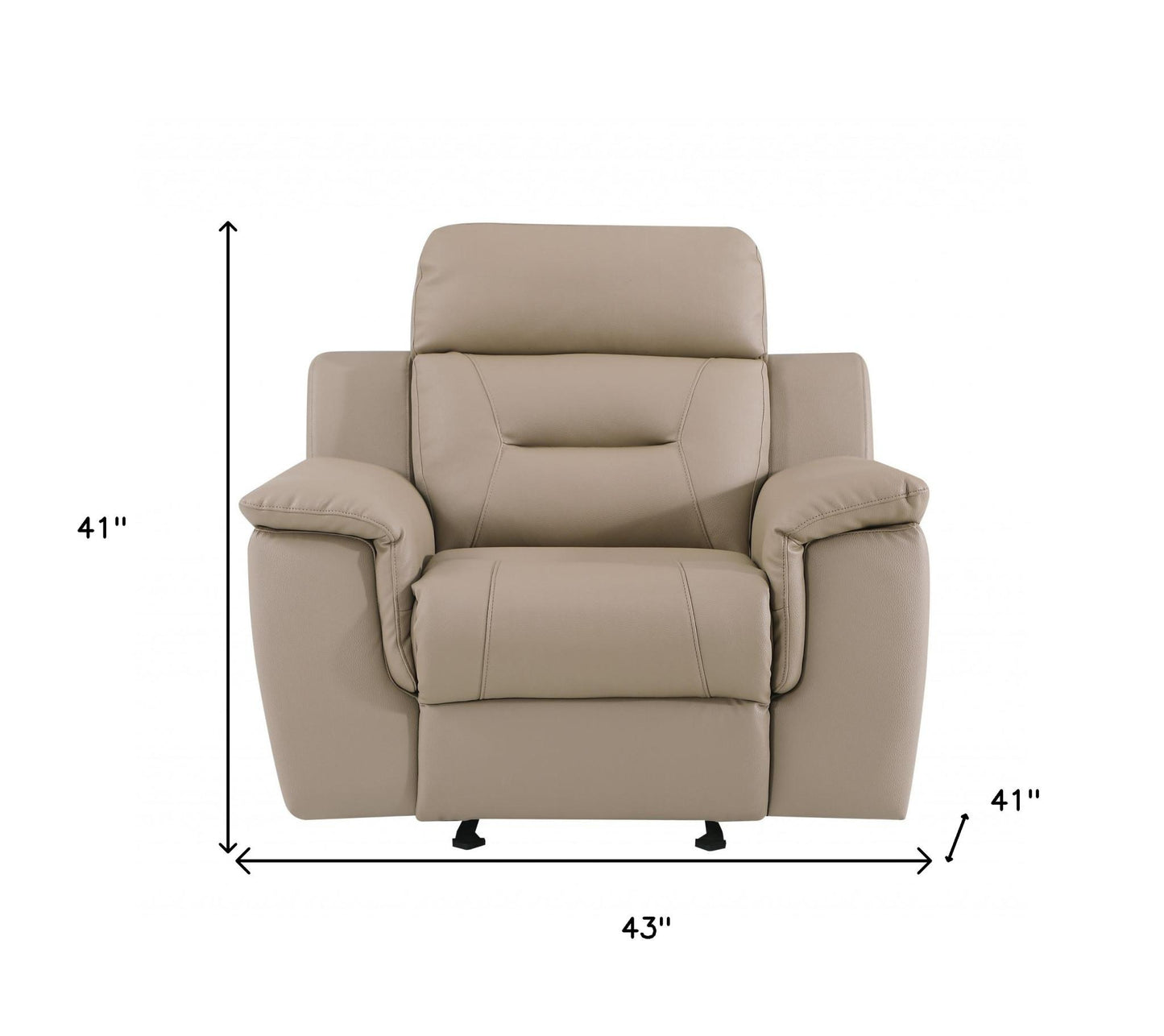 The Sandstone Vale – Beige Leather Match Recliner Chair