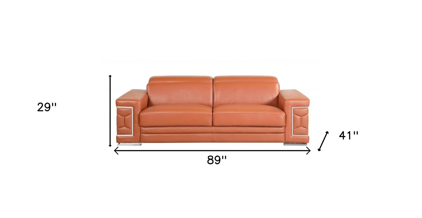 Monaco Leather Sofa – Camel