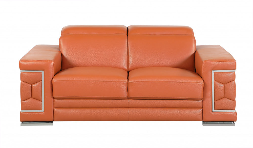 Monaco Leather Loveseat – Camel