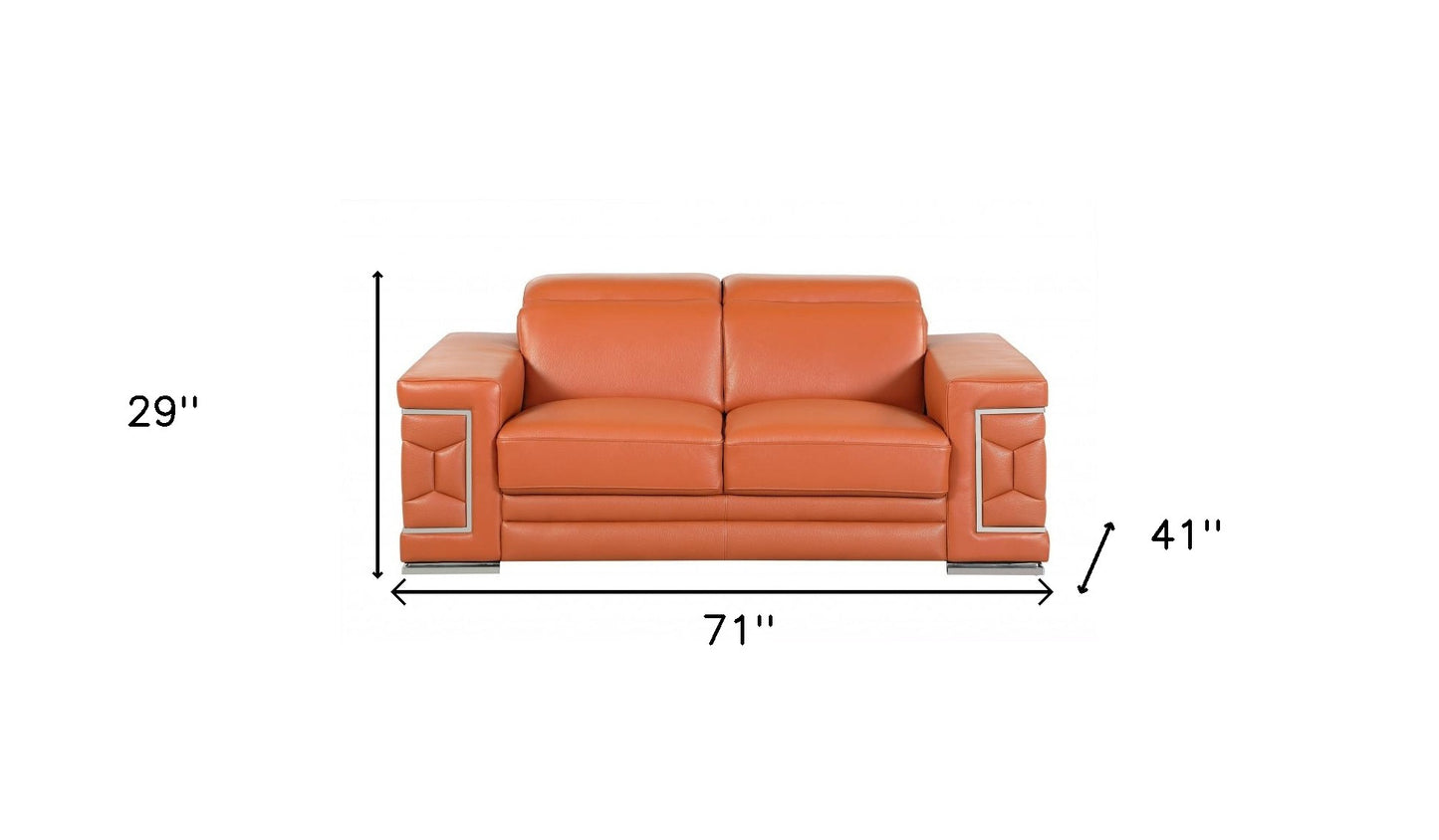 Monaco Leather Loveseat – Camel