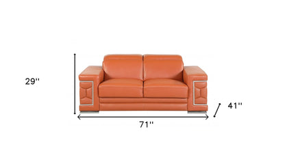 Monaco Leather Loveseat – Camel