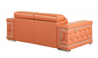 Monaco Leather Loveseat – Camel
