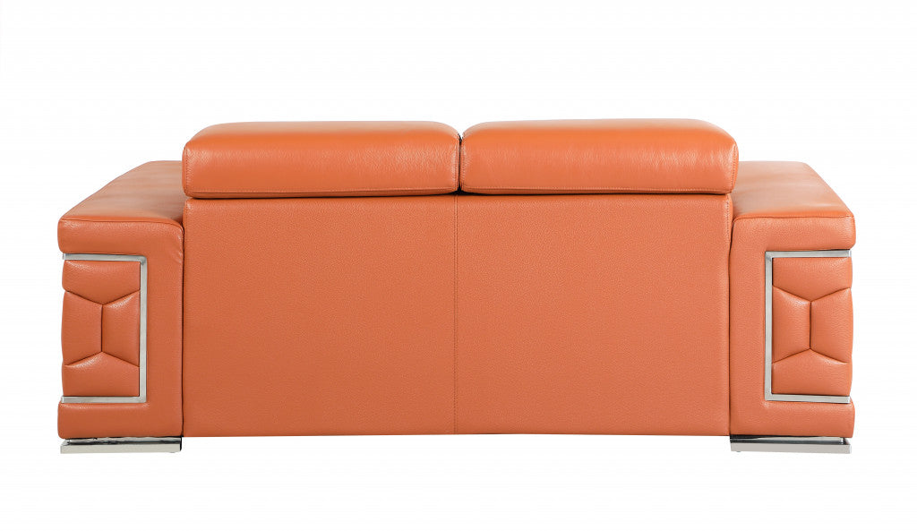 Monaco Leather Loveseat – Camel