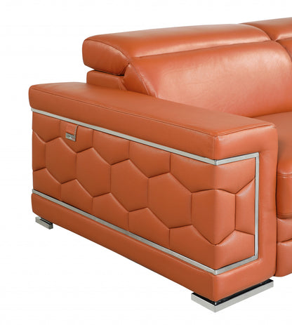 Monaco Leather Loveseat – Camel
