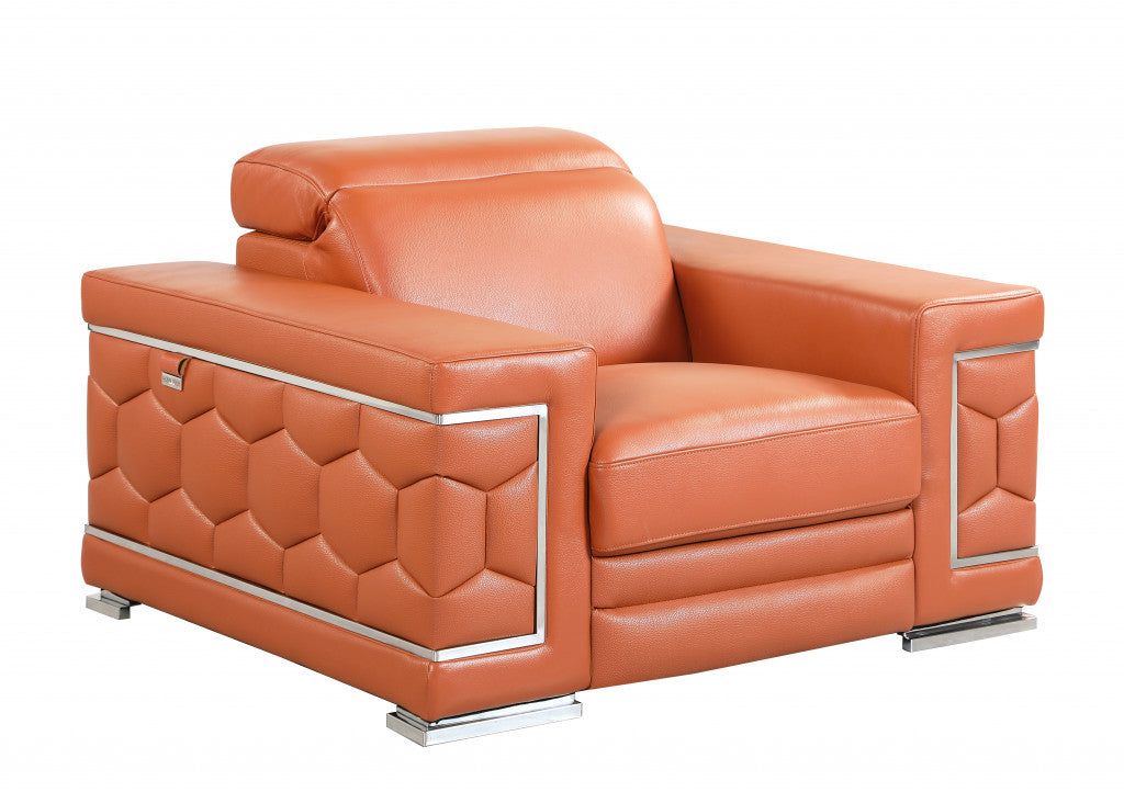 Monaco Leather Arm Chair – Camel