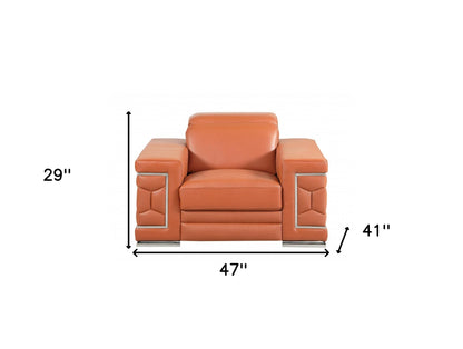 Monaco Leather Arm Chair – Camel