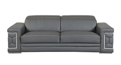 The Varenza – Dark Gray Italian Leather Sofa
