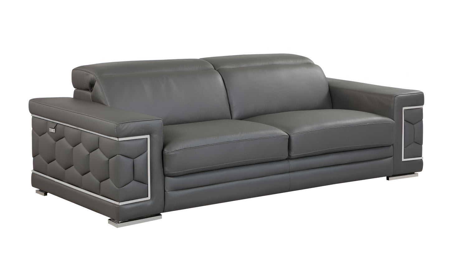 The Varenza – Dark Gray Italian Leather Sofa