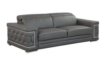 The Varenza – Dark Gray Italian Leather Sofa
