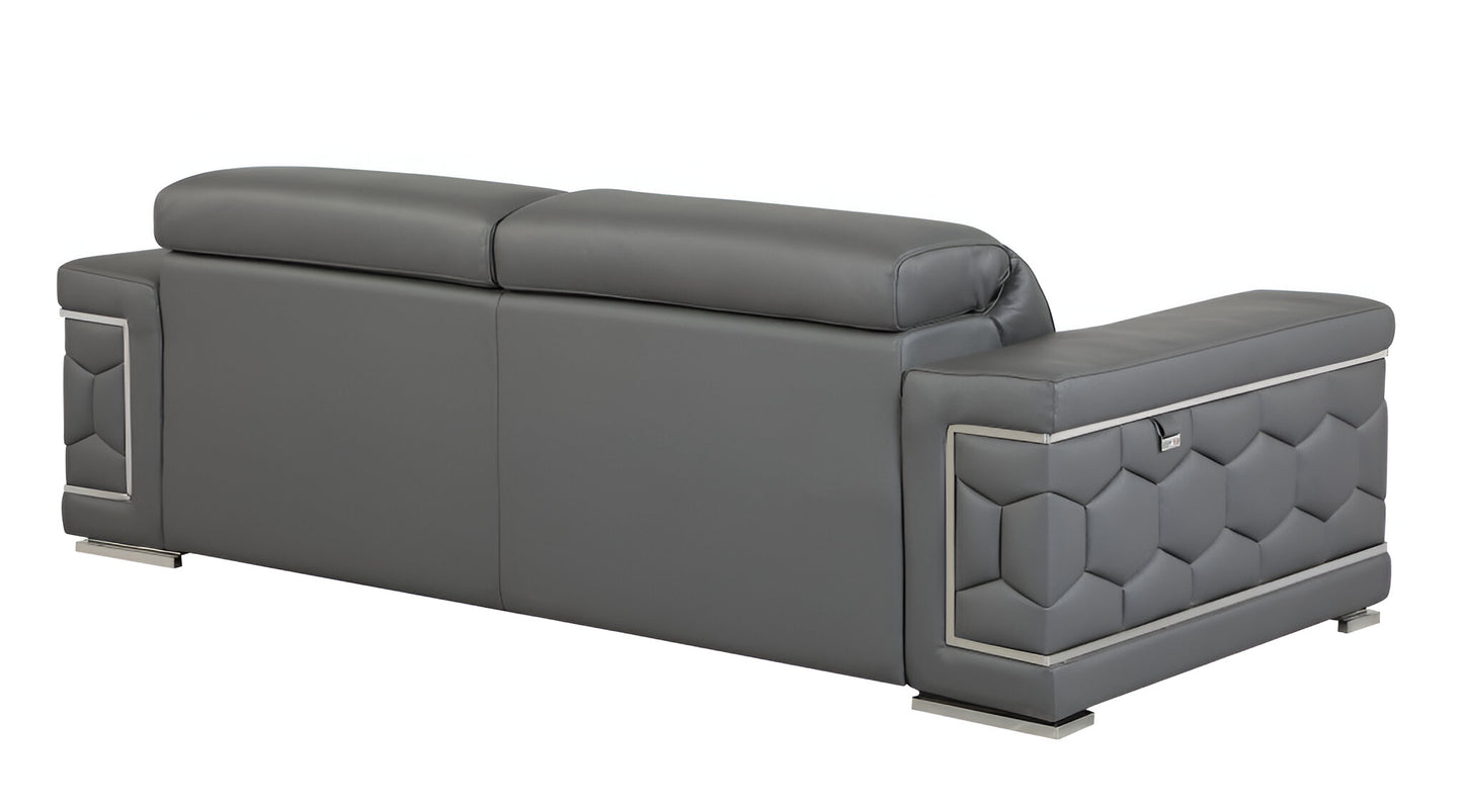 The Varenza – Dark Gray Italian Leather Sofa