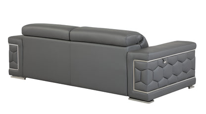 The Varenza – Dark Gray Italian Leather Sofa