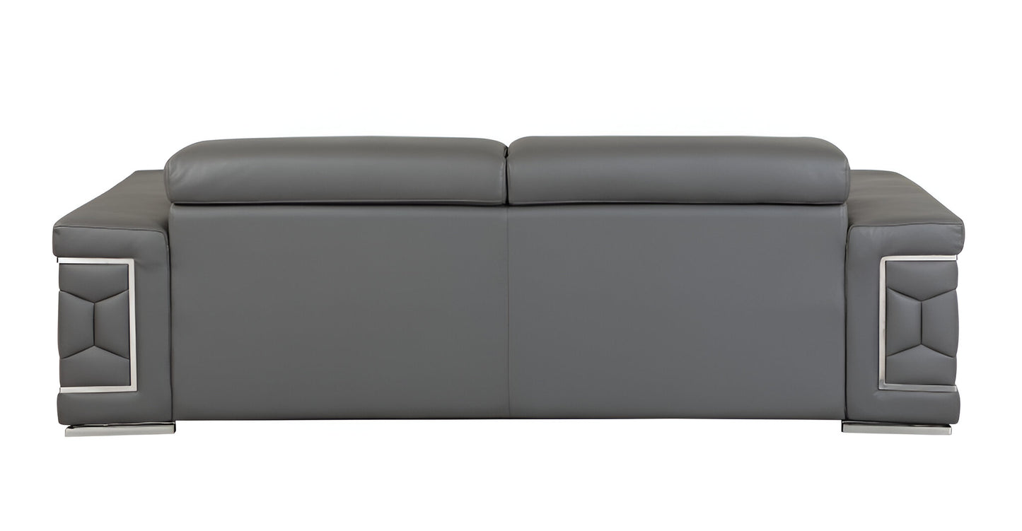 The Varenza – Dark Gray Italian Leather Sofa