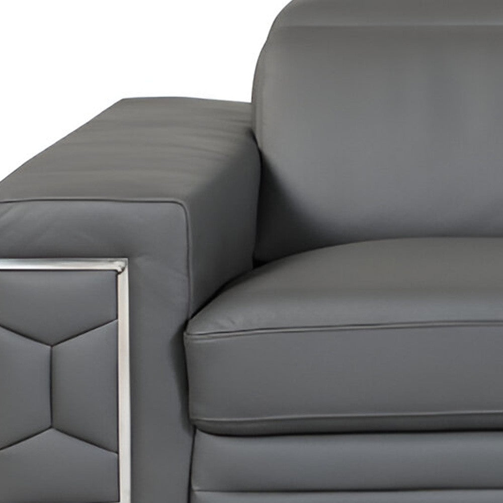 The Varenza – Dark Gray Italian Leather Sofa