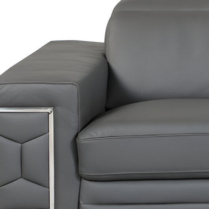 The Varenza – Dark Gray Italian Leather Sofa