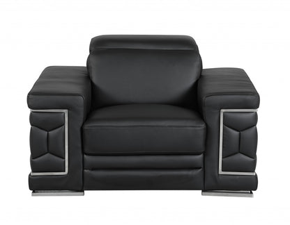 Milan Leather Seating Set – Black