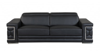 Milan Leather Seating Set – Black