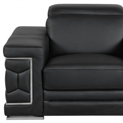 Milan Leather Seating Set – Black