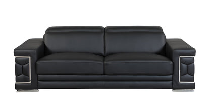 Milan Leather Sofa - Black