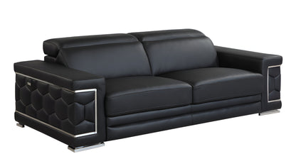 Milan Leather Sofa - Black