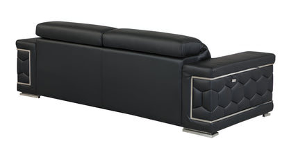 Milan Leather Sofa - Black