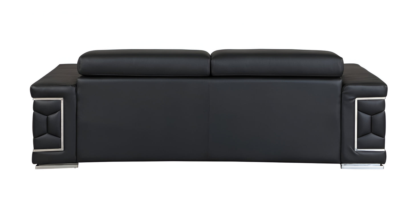 Milan Leather Sofa - Black