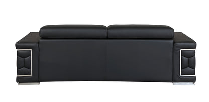 Milan Leather Sofa - Black