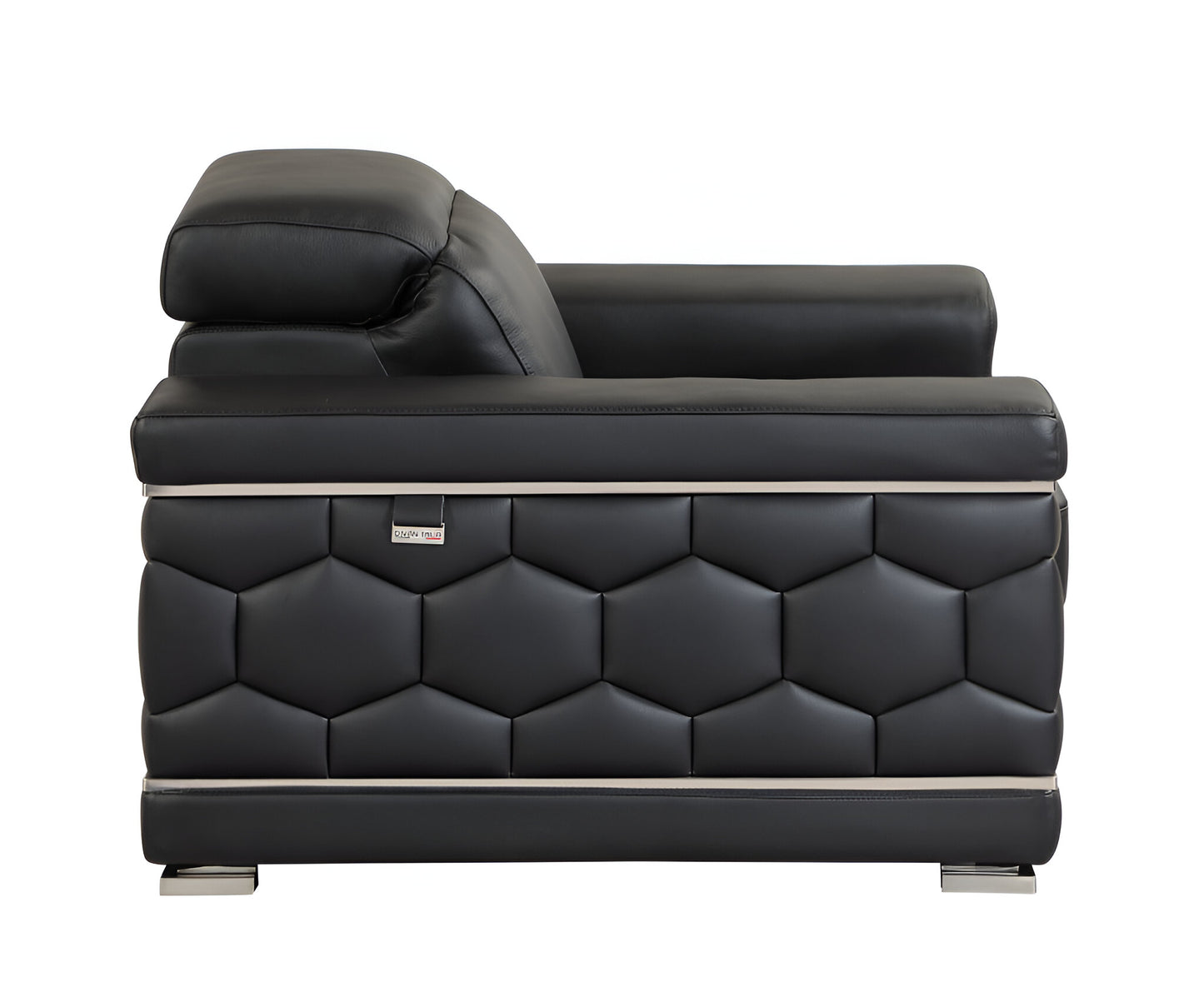 Milan Leather Sofa - Black