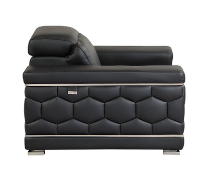 Milan Leather Sofa - Black
