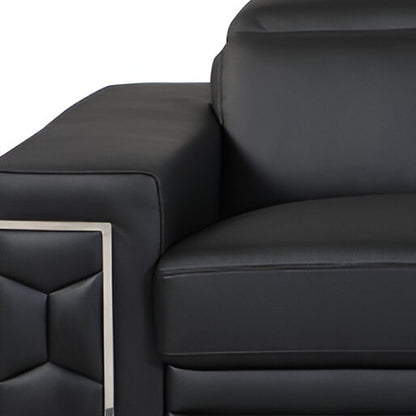 Milan Leather Sofa - Black