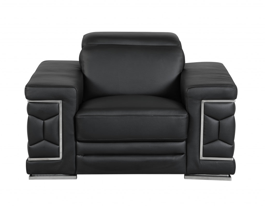 Milan Leather Arm Chair – Black