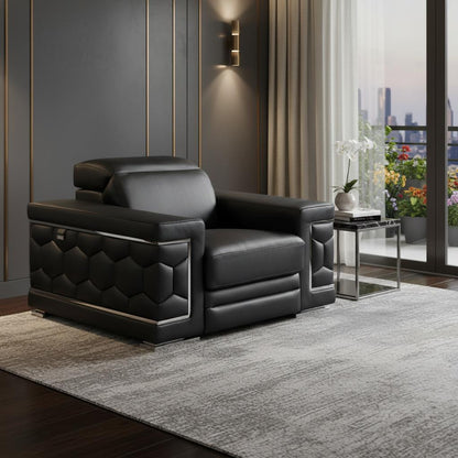 Milan Leather Arm Chair – Black
