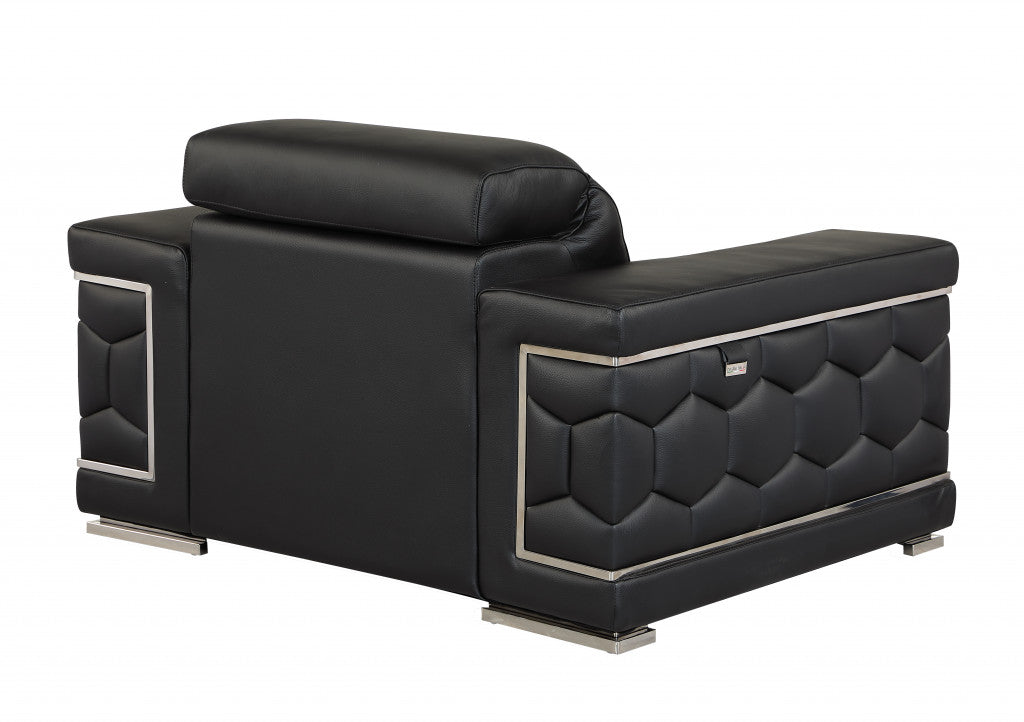 Milan Leather Arm Chair – Black