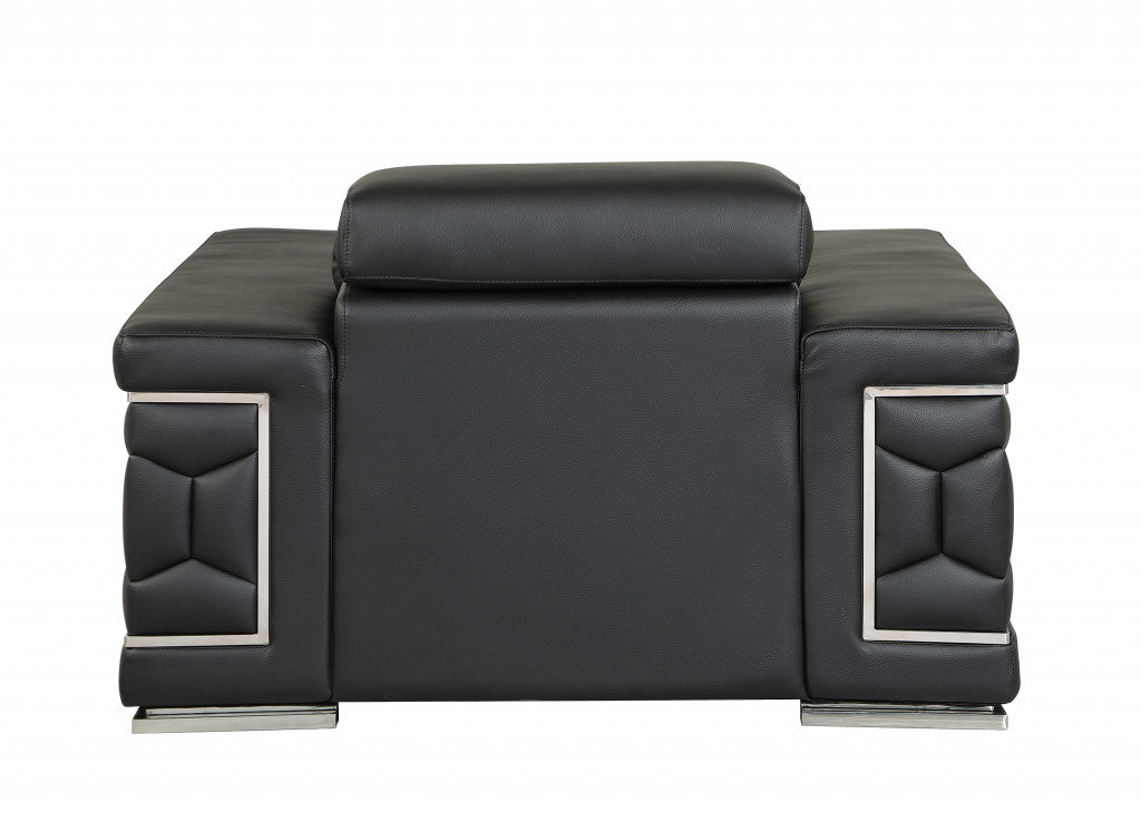 Milan Leather Arm Chair – Black