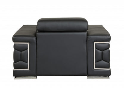 Milan Leather Arm Chair – Black