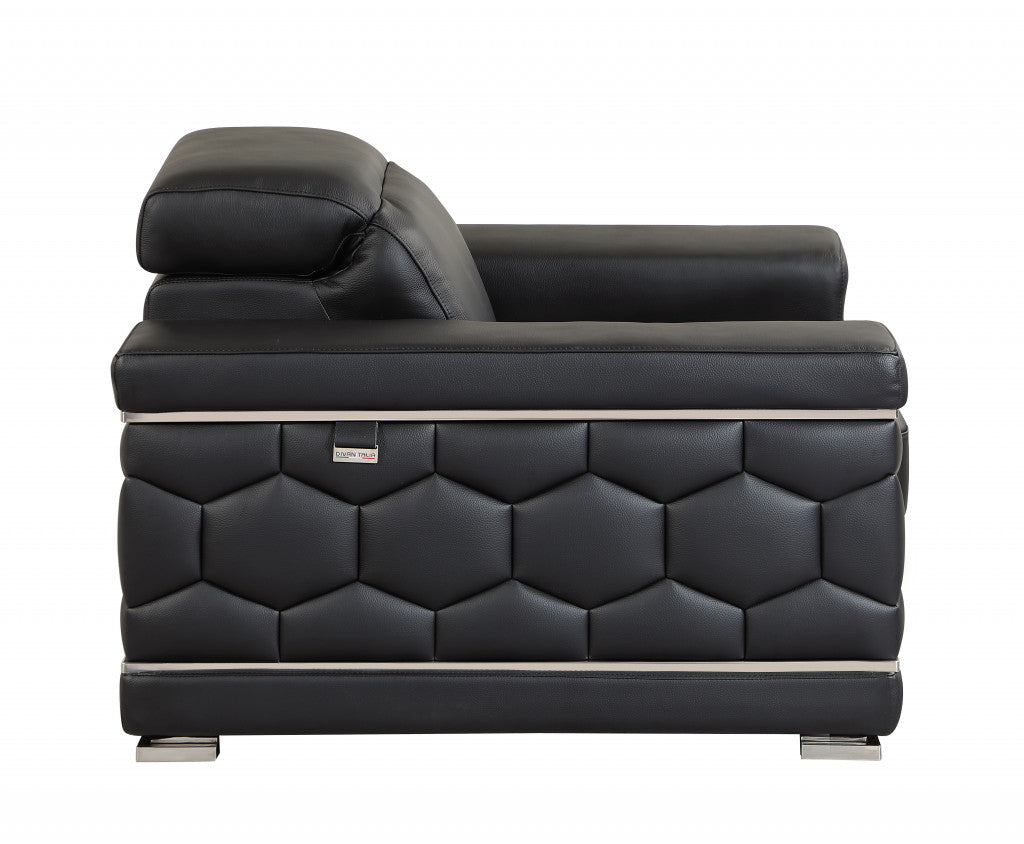 Milan Leather Arm Chair – Black