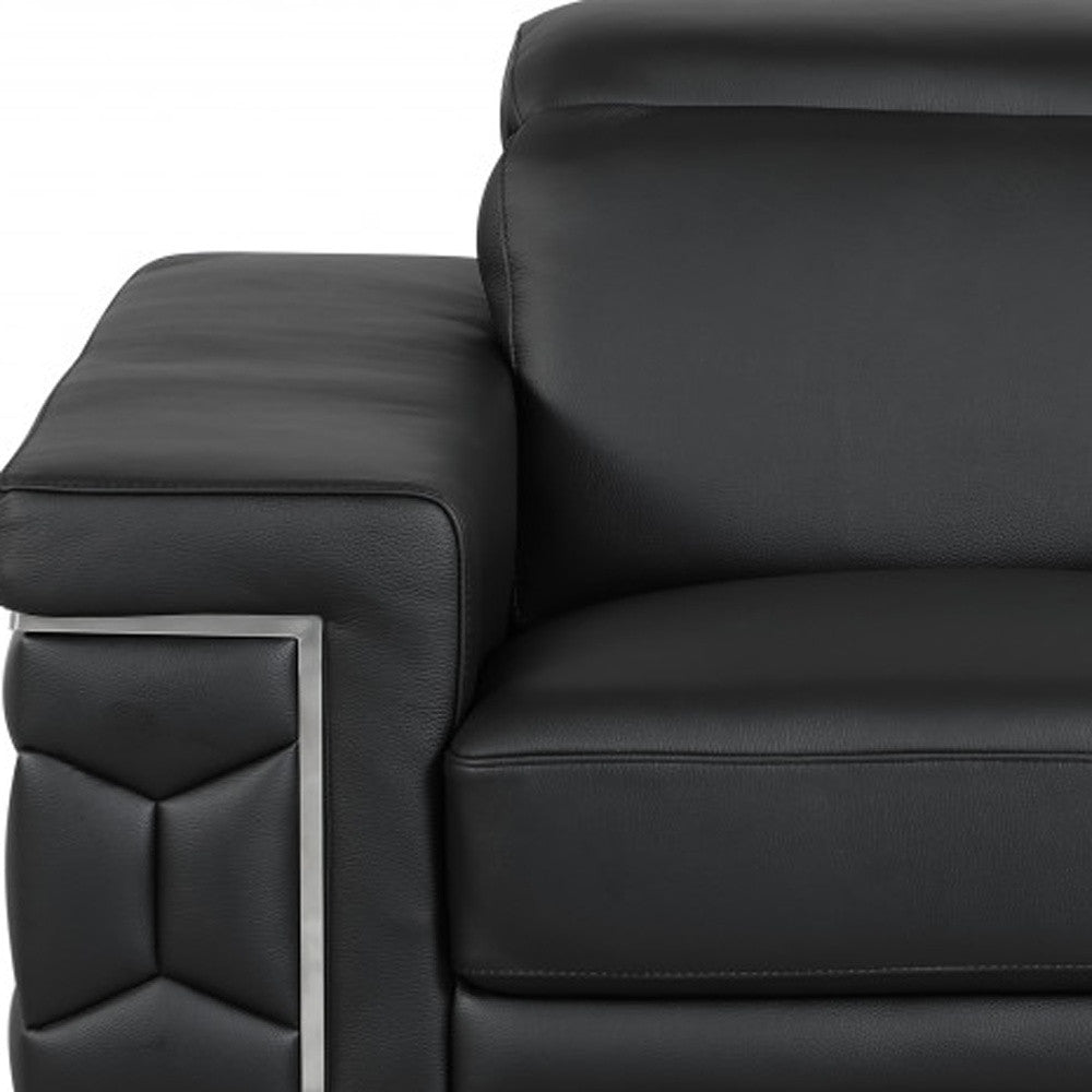Milan Leather Arm Chair – Black