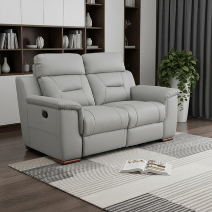 The Graysol – Gray & Brown Faux Leather Manual Reclining Loveseat