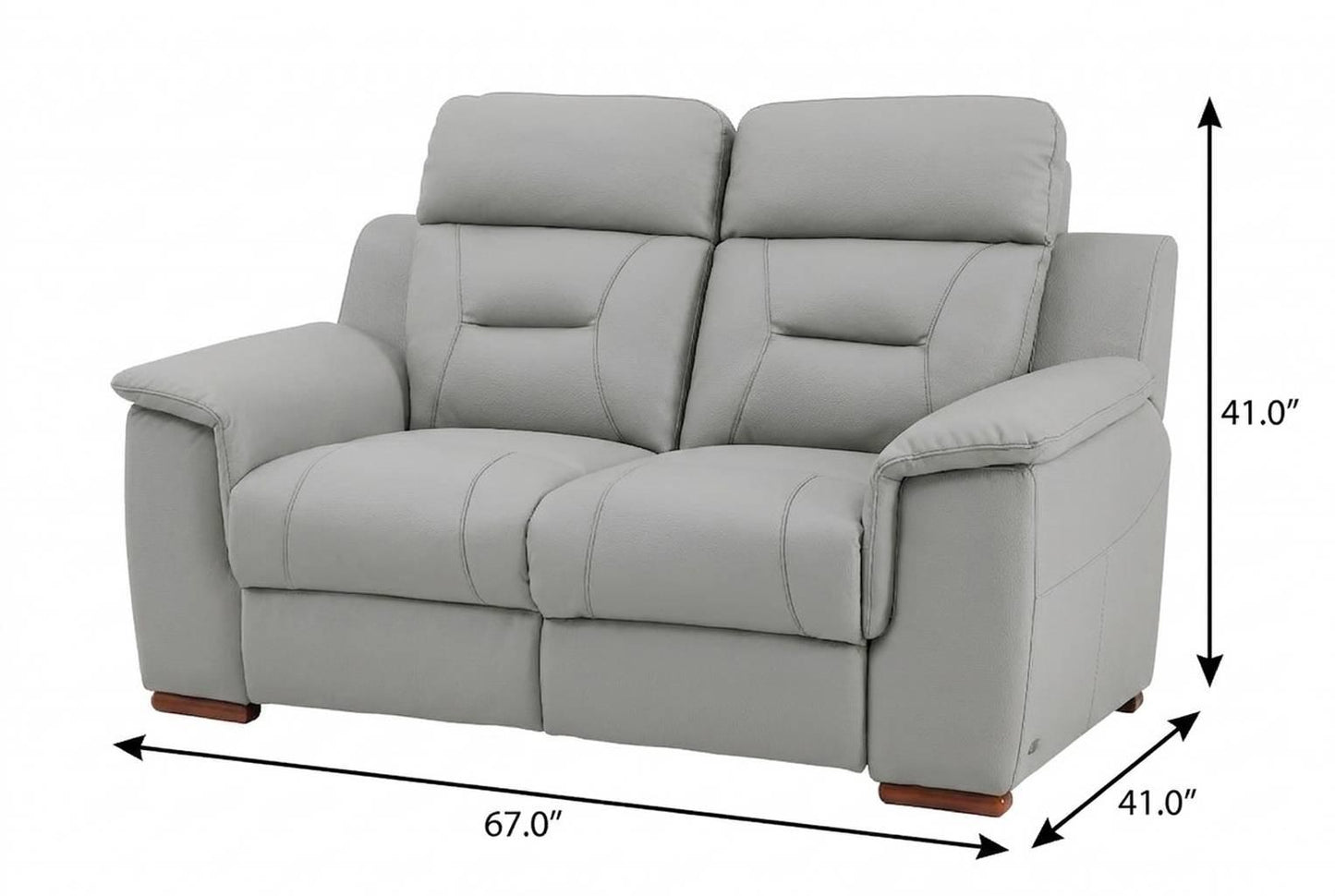 The Graysol – Gray & Brown Faux Leather Manual Reclining Loveseat