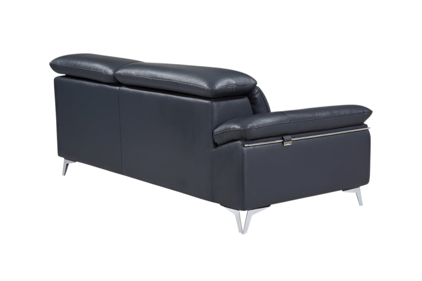 The Marcell – Navy Blue Italian Leather L-Shaped Two Piece Sectional